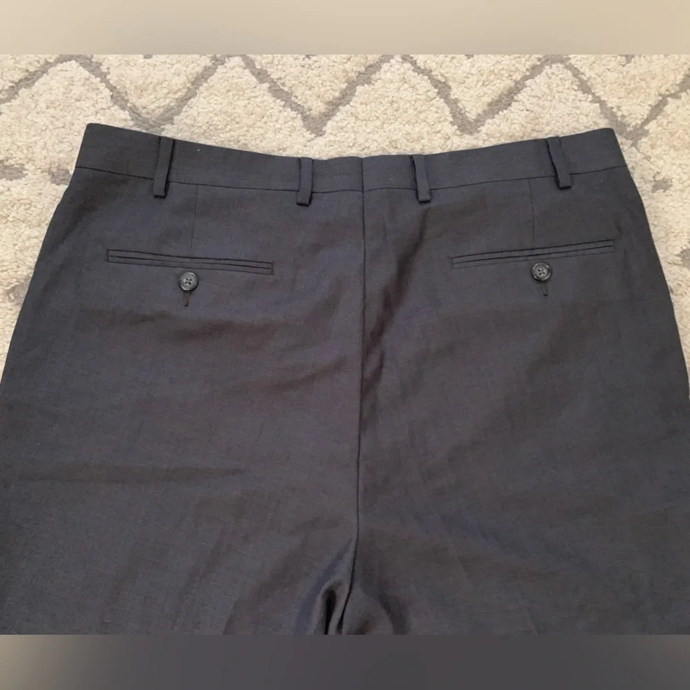 Calvin Klein Men’s Classic-Fit Solid Flat-Front Dress Pants Dark Gray